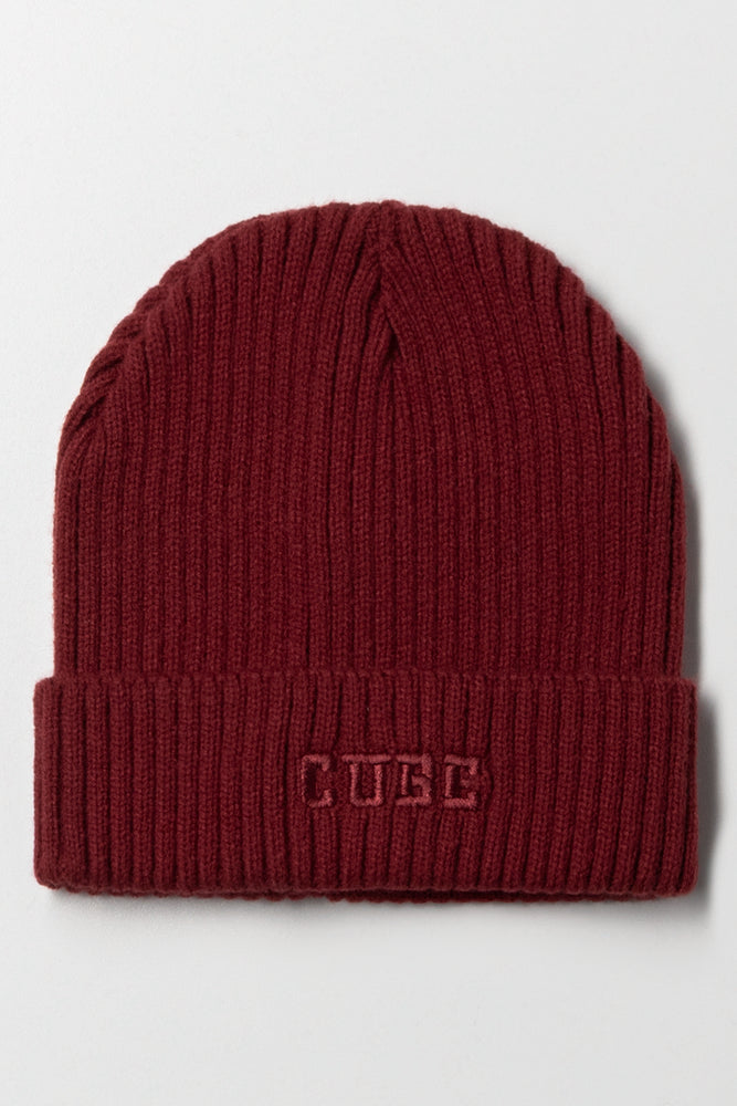 Embroidered Beanie Burgundy