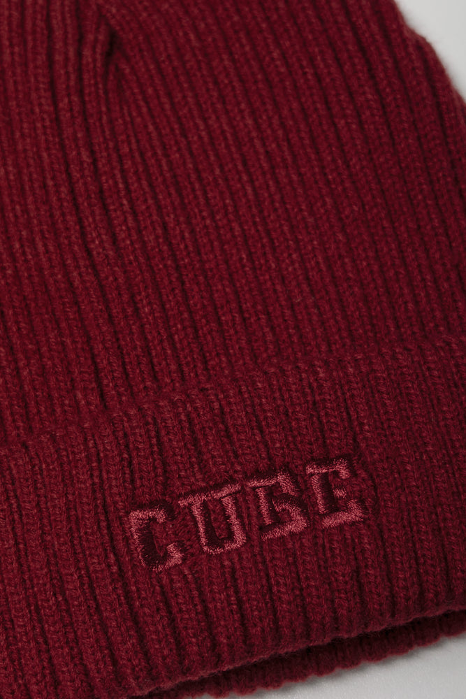 Embroidered Beanie Burgundy