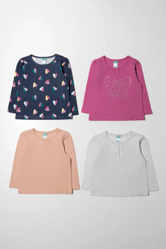 4 Pack Long Sleeve T-Shirts Multi