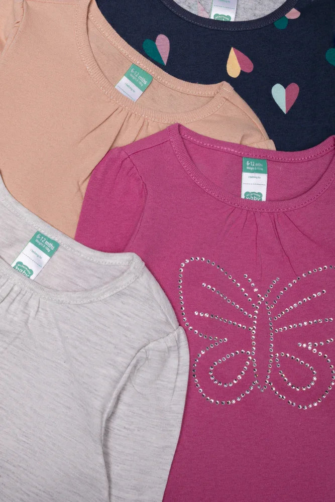 4 Pack Long Sleeve T-Shirts Multi