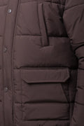 Hooded Puffer Jacket Brown (3)