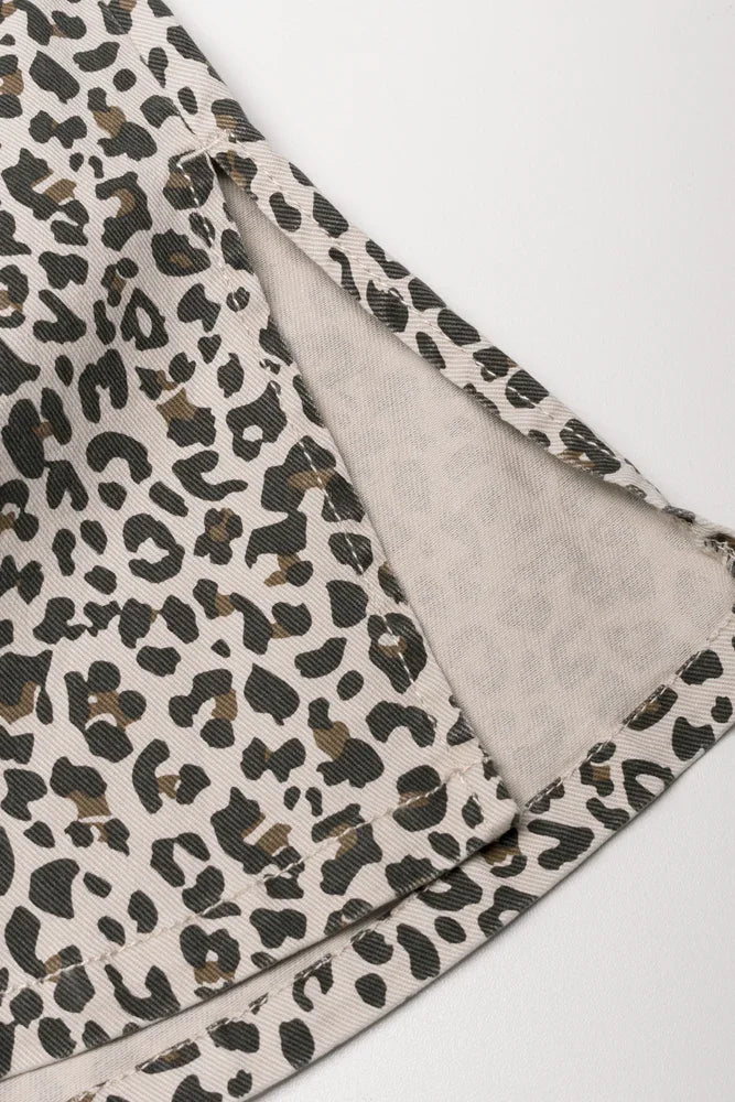 Leopard Flare Leg Denim Jeans Multi