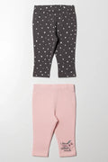 2 Pack Leggings Pink And Grey