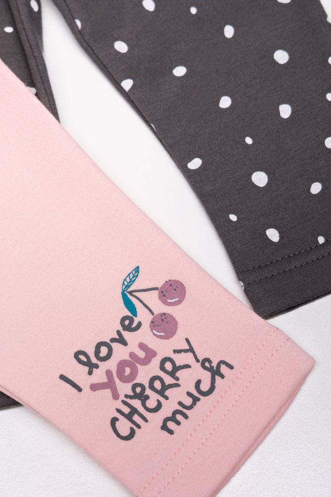 2 Pack Leggings Pink And Grey