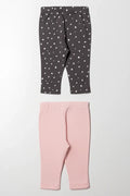 2 Pack Leggings Pink And Grey (2)