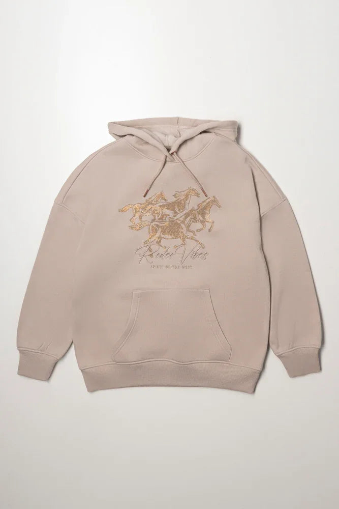 Horses Hoodie Natural