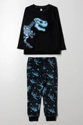 Dino Long Sleeve Pyjamas Black