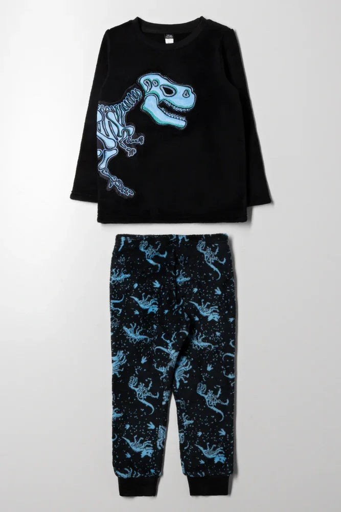 Dino Long Sleeve Pyjamas Black