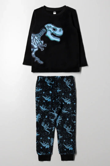 Dino Long Sleeve Pyjamas Black