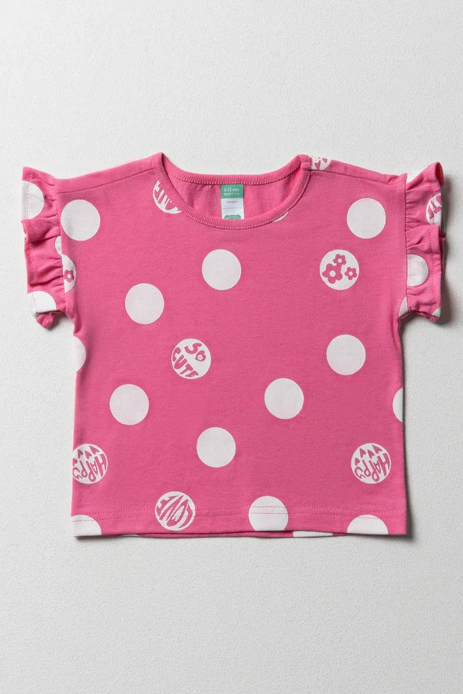 T-Shirt With Frills Pink