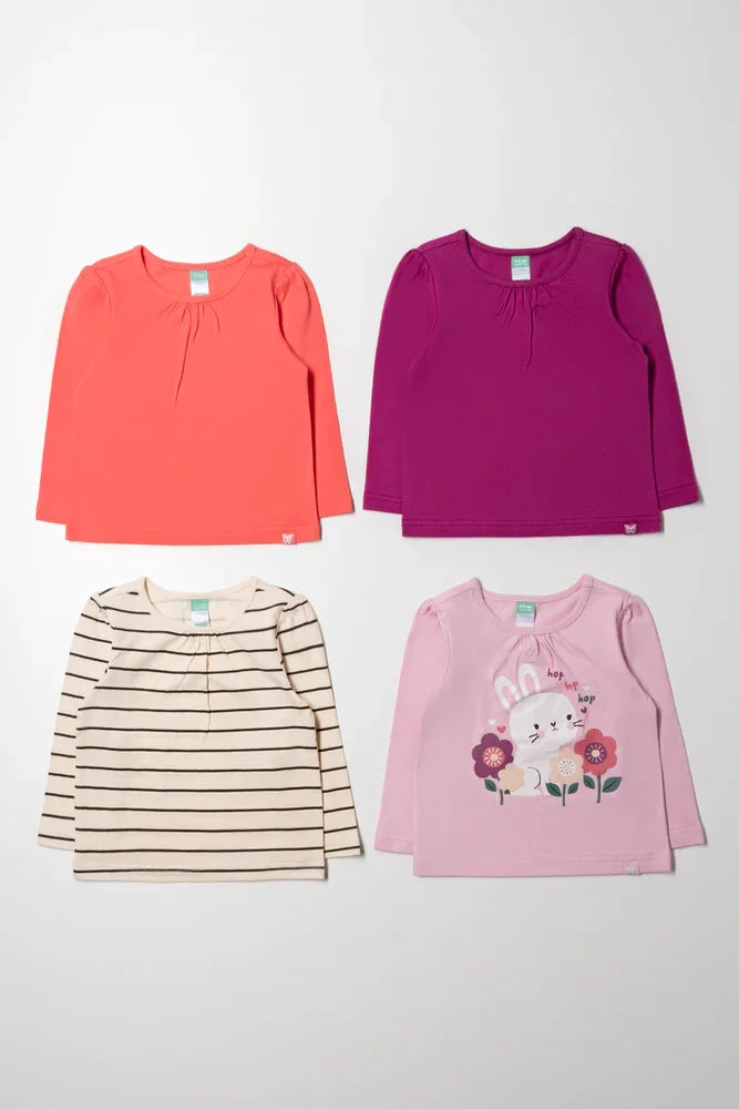4 Pack Long Sleeve T-Shirts Multi