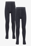 2 Pack Tights Charcoal