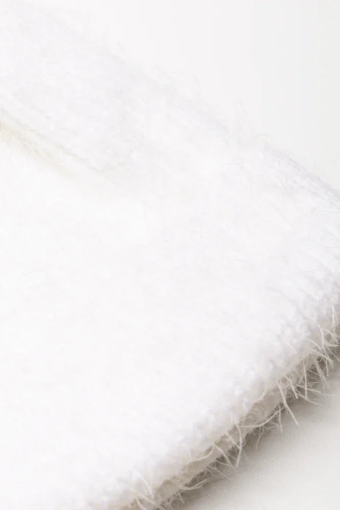 Fuzzy Beanie White