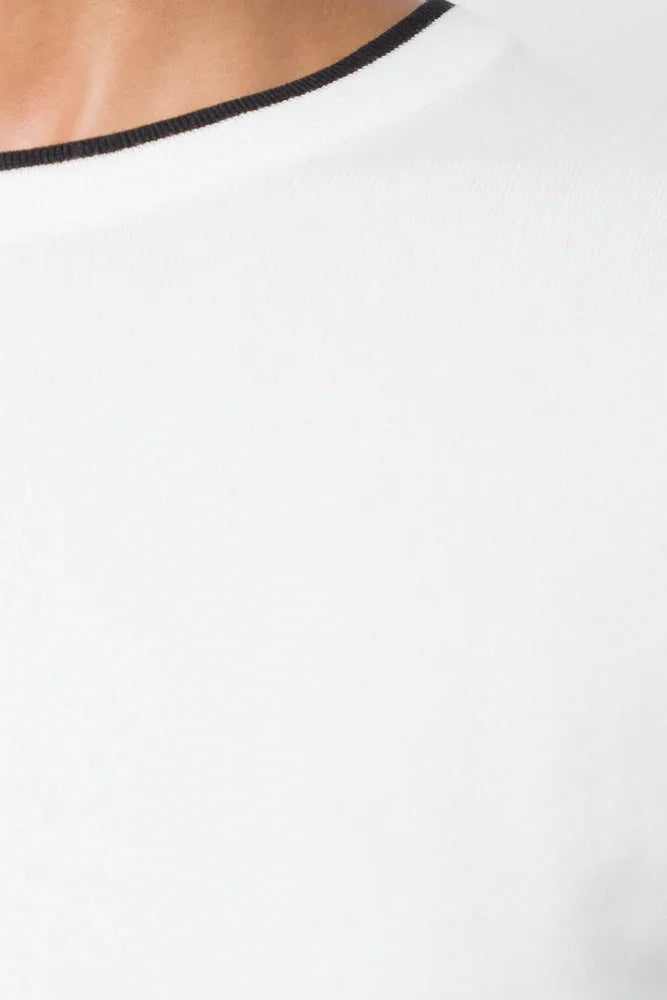 Ballerina Sleeve Crew Neck T-Shirt White (3)