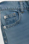Mini  Mom Abrasion Denim Jeans Blue (2)