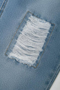 Mini  Mom Abrasion Denim Jeans Blue (3)