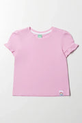 Frill Sleeve T-Shirt Pink