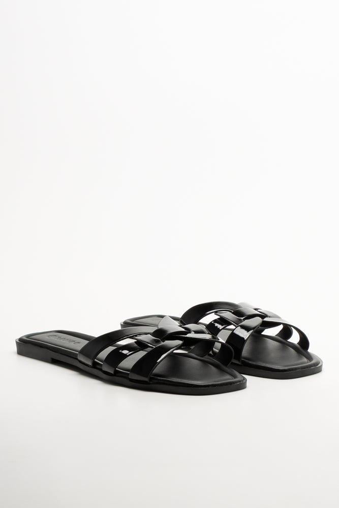 Knot Mule Sandals Black