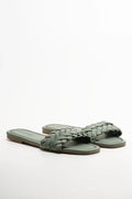 Weave Mule Sandal Green