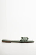 Weave Mule Sandal Green (1)