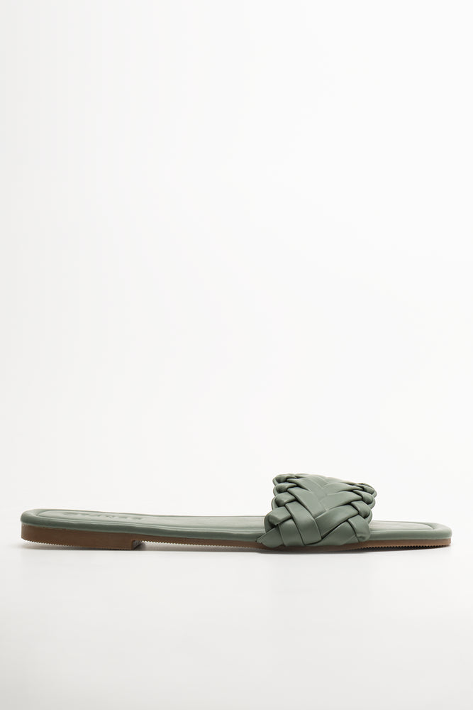 Weave Mule Sandal Green