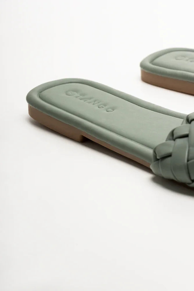 Weave Mule Sandal Green (3)