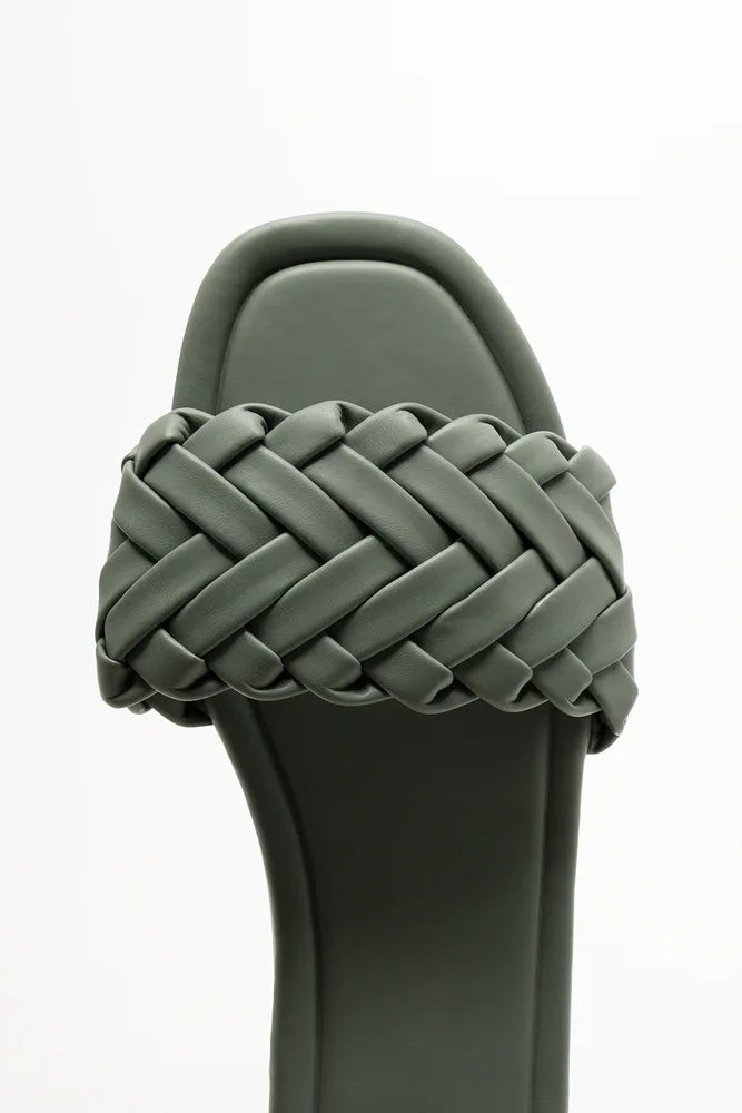 Weave Mule Sandal Green (4)