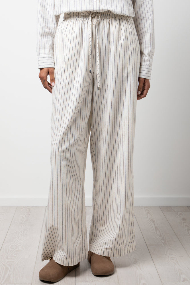 Linen Blend Pin Stripe Pants Stone