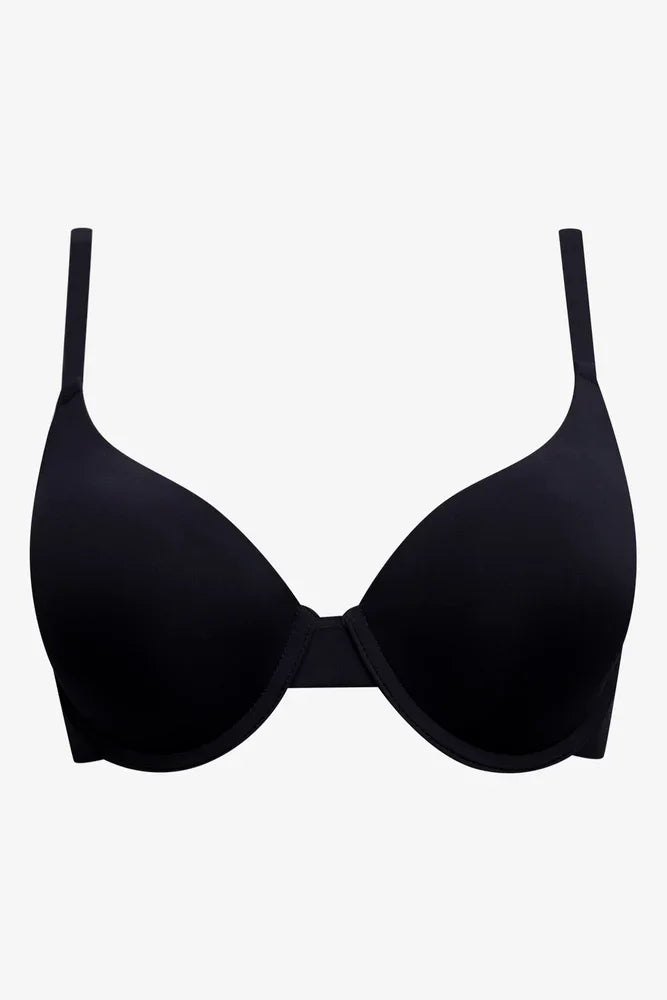 2 Pack Smooth Bonded Wing T-Shirt Bras Black And Natural (2)