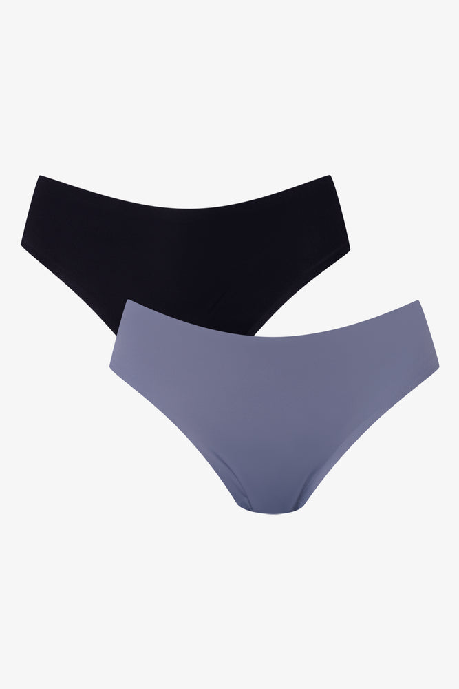 2 Pack Bonded Brazilian Panties Blue And Black