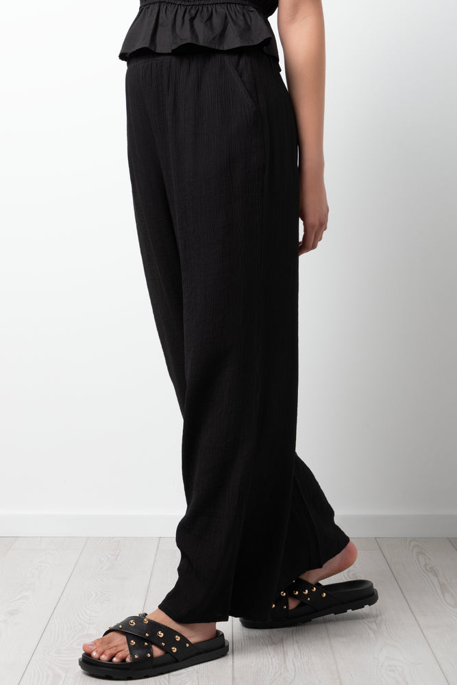 Crinkle Pants Black