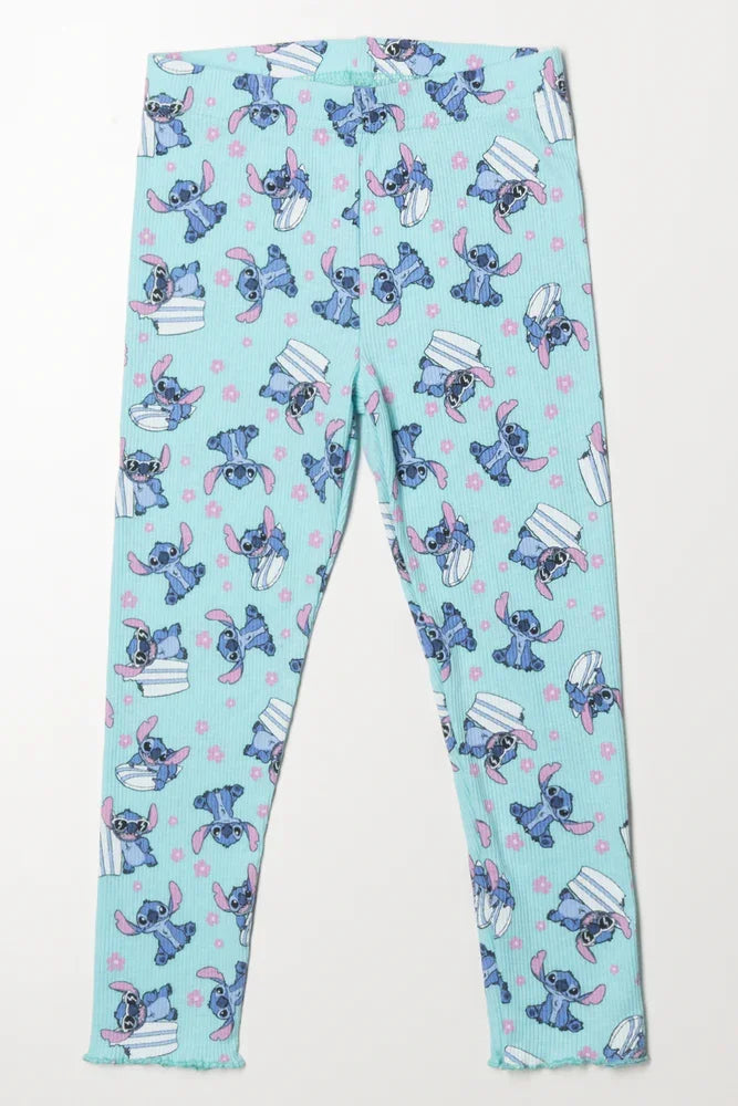 Lilo And Stitch Rib Leggings Blue