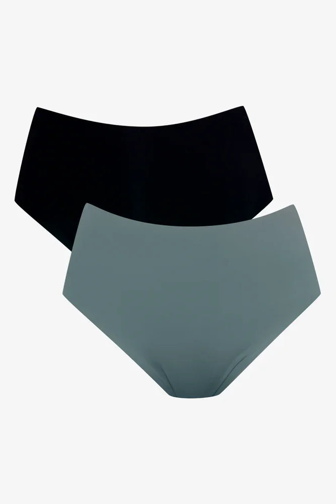 2 Pack Bonded Briefs Green And Black