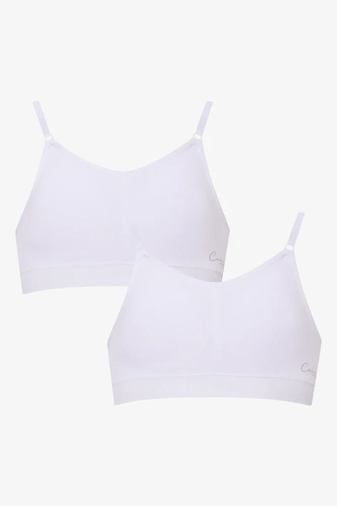 2 Pack Seamfree Bras White