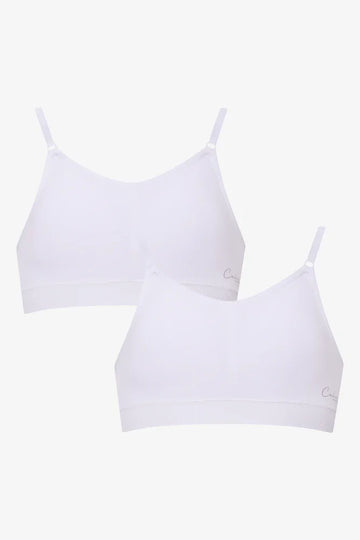 2 Pack Seamfree Bras White
