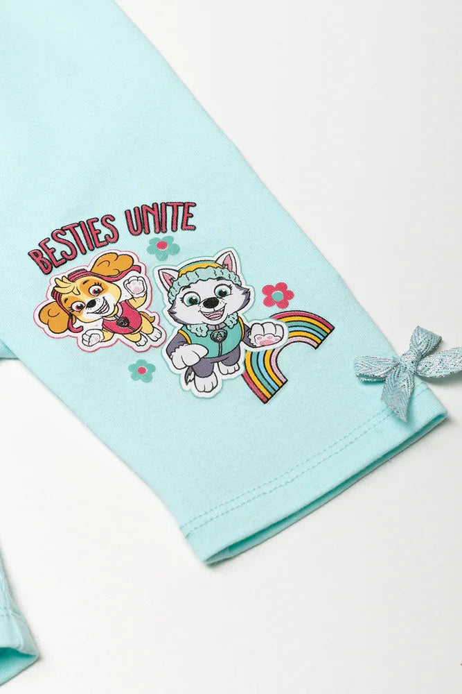 Paw Patrol 2 Pack Cropped Leggings White And Blue