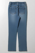 Sequin Bow Skinny Denim Blue (2)