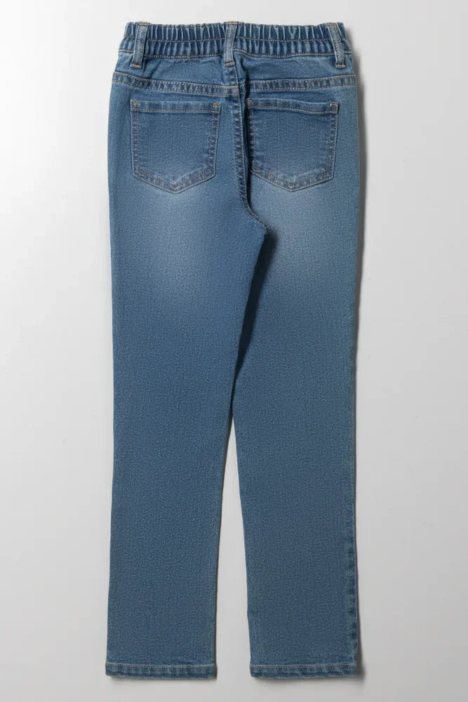 Sequin Bow Skinny Denim Blue (2)