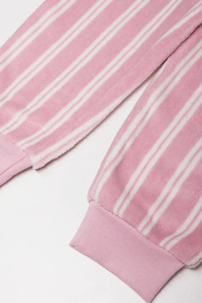 Fleece Popcorn Pyjamas Pink (2)