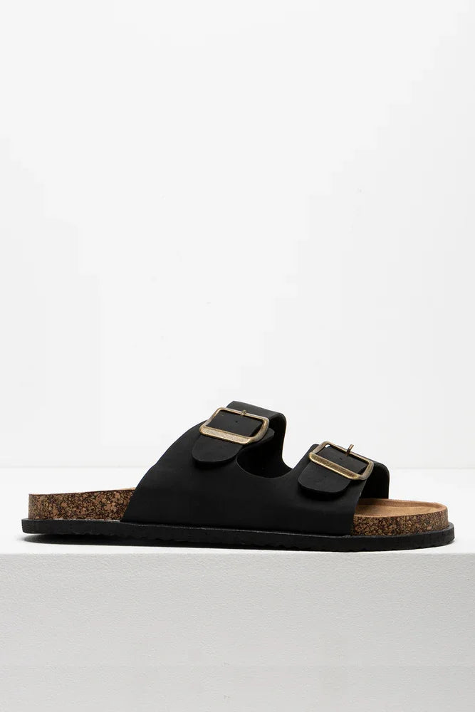 Double Band Sandals Black