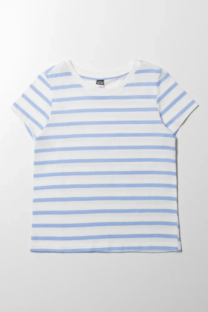 Stripe Short Sleeve T-Shirt Blue And White