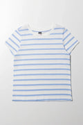 Stripe Short Sleeve T-Shirt Blue And White