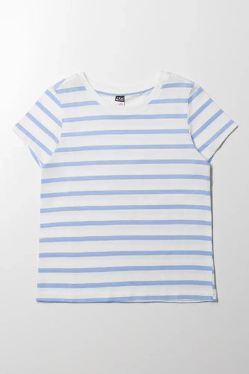 Stripe Short Sleeve T-Shirt Blue And White