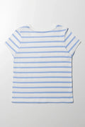 Stripe Short Sleeve T-Shirt Blue And White (2)