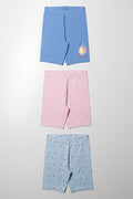 3 Pack Cycle Shorts Blue And Pink