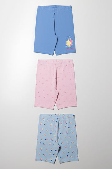 3 Pack Cycle Shorts Blue And Pink