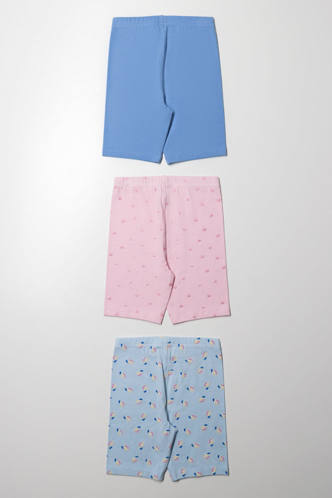 3 Pack Cycle Shorts Blue And Pink (2)