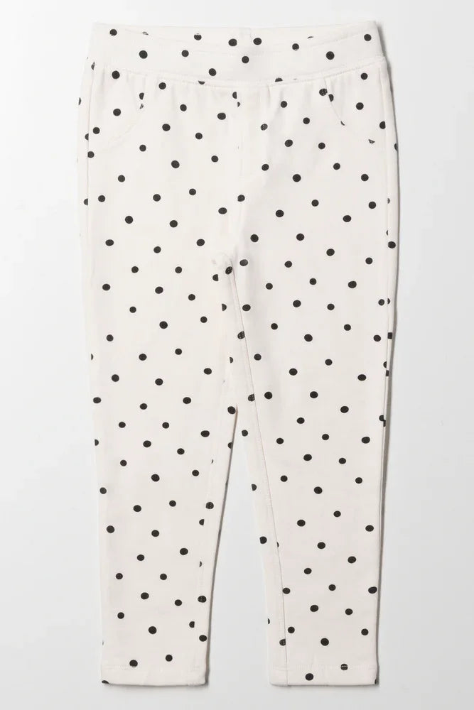 Spot Long Leggings Cream