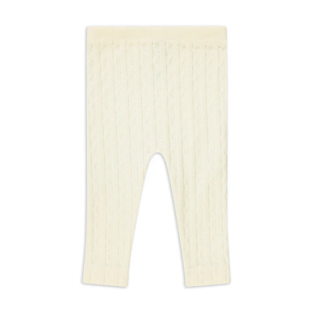 2 Pack Cable Knit Leggings Cream And Orange