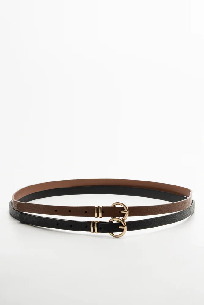 2 Pack Belts Black And Natural